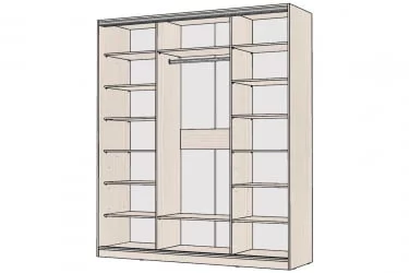 Шкаф-купе 2-х дверный Виктория 1800х584х2300, Бодега светлая 18ДЗЗЗДЗЗЗ-ПППП-Бс 310-595