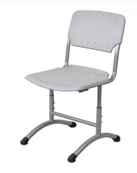 Стул ученический регулируемый (рост 5-7) 460х530 мм Пластик Серый РАЛ 7047/Металл Серый / RAL