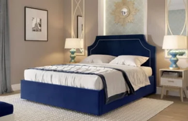 Кровать с ортопедическим основанием Катрин 1800 Мора синий