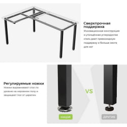 Угловой компьютерный стол EUREKA CD-L01L-60B Black