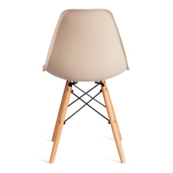 Кухонный стул CINDY (EAMES) (mod. 1801) дерево бук/металл/сиденье пластик, 45x51x82 см, Beige (Бежевый)