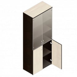 Шкаф для документов с тонированным стеклом Р.Ш-2СТ дуб молочный