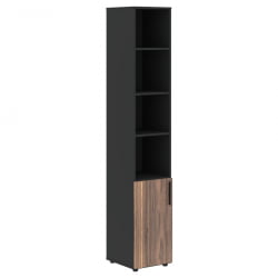 Шкаф-колонка с глухой малой дверью (левый) VELION VENEER VRHCS 40.5 L Американский орех Яшма черная