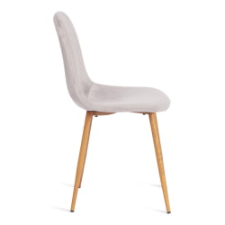 Кухонный стул BREEZE (mod. 4724) вельвет/металл, 44 х 53 х 87 см, Light grey (светло-серый) HLR14 / натуральный
