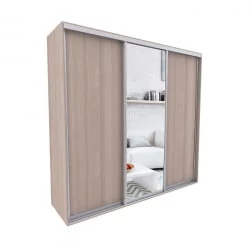 Бежевый шкаф-купе Акцент-Сим ДЗ 1800х600  Ясень шимо светлый