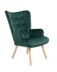 Кресло Хью велюр Темно-зеленый
