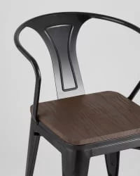 Стул с подлокотниками ТОЛИКС АРМ ВООД Черный / TOLIX ARM WOOD