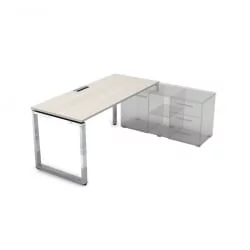 Стол рабочий, прямолинейный три опоры, правый GLOSS LINE НСТП-О.974 Ivory