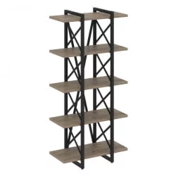 Стеллаж на регулируемых опорах - 5 полок LOFT VR.L-MST.O-5.4V Металл черный Тиквуд темный