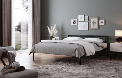 Кровать Мета с ортопедическими латами Цвет фасада: Чёрный; Цвет корпуса: Чёрный; Материал фасада: Металл; Размер: 1200х2000 мм; Спальное место: 1200х2000 мм 