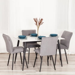 Металлический стул Sweet LT, велюр, серый/черный, 29, 41х55х88 см