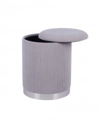 Пуф Эмили с ящиком серебро вельвет серый