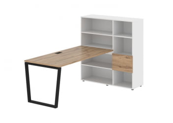 Рабочая станция ЕДИС ЕВРСТ 1217 Дуб Денвер светлый Черный Белый / EDIS EVRST