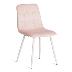 Мягкий стул CHILLY (mod. 7094-1) вельвет/металл, 44,5х52,5х86 см, pink (розовый) HLR39 / белый