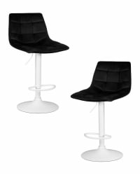 Стул барный ДОБРИН ТАИЛОР ВХИТЕ (черный велюр (МДЖ9-101)) / DOBRIN TAILOR WHITE (MJ9-101))