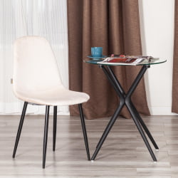 Кухонный стул BREEZE (mod. JSC-58) Велюр/металл , 44 х 53 х 86 см, beige (бежевый) HLR2 / черный