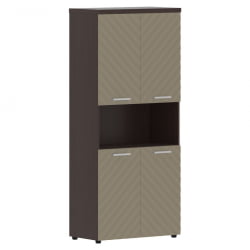 Шкаф с 2-мя комплектами глухих малых дверей и топом Torr LUX TLHC 85.4 Венге Магия Капучино