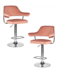 Стул барный DOBRIN CHARLY (пудрово-розовый велюр (MJ9-32)) 2 шт