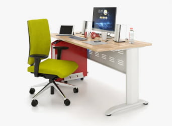 Парта двухместная Де Гласси А перфорированный экран ЛДСП Бук/ Металл Серый