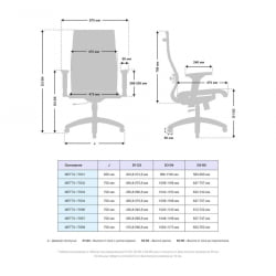 Кресло офисное МЕТТА Комплект 10/2D, Основание 17834 Комплект 3 Бордовое