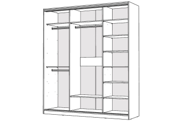 Белый шкаф-купе с зеркалом Виктория 1800х584х2300, Белый 18ДЗЗЗДЗЗЗ-ШШПП-Б 310-744