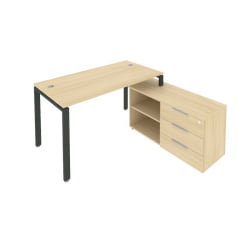 Рабочая станция на П-образном м/к с опорной тумбой правая Metal System Б.РС-СТС-2.3 Пр Акация/Антрацит