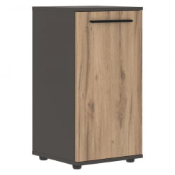 Шкаф колонка с глухой малой дверью EDIS ELCS 42.1 Дуб Денвер светлый Черный Мокко