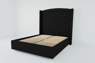Мягкая интерьерная кровать "Берлин Люкс" с ортопедическими латами (металл) Материал фасада: Искусственная кожа; Спальное место: 900х2000 мм; Цвет фасада: Кольт Ч; Цвет корпуса: Кольт Ч 