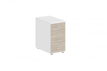 Тумба приставная с 4 ящиками-метабоксами Sigma SG.523.WH.OD.M Белый Дуб темный