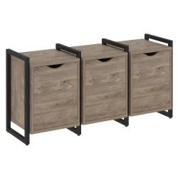 Тумба на регулируемых опорах наборная. Вариант №5 LOFT VR.L-TN-5.O Металл черный Тиквуд темный