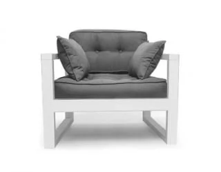 Диван одноместный DEmoku Д-1 серебристо-серый_белый