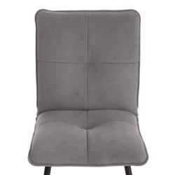 Металлический стул Sweet LT, велюр, серый/черный, 29, 41х55х88 см