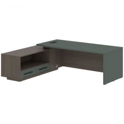 Стол руководителя левый VELION VCT 2319 L Нефрит Дуб Сильвер