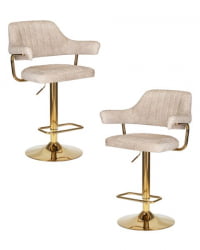 Стул барный DOBRIN CHARLY GOLD (бежевый твид (LEO26)) 2 шт