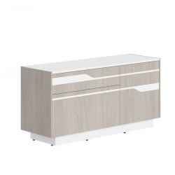 Комод с распашной дверью и 2 ящиками Line СФ-572103 Дуб серый Белый