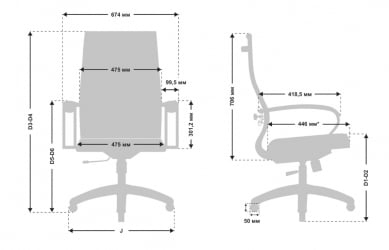 Кресло офисное МЕТТА B 2b 19/K130, Основание 17831 Комплект 1 Светло-серое Черное
