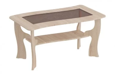 Стеклянный журнальный стол №16 Дуб Сонома