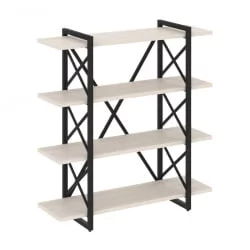 Стеллаж на регулируемых опорах - 4 полки LOFT VR.L-MST.O-4.8V Металл черный Денвер светлый