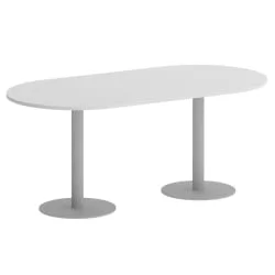 Стол овальный ХОМЕ ОФФИCЕ ВР.СП-5-180.1 Белый/Серый металл / HOME OFFICE VR.SP-5-180.1
