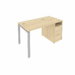 Рабочая станция с опорной тумбой Metal System Б.РС-СТП -1.1 Акация/Серый