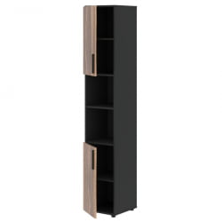 Шкаф-колонка с глухими малыми дверьми (левый) VELION VENEER VRHCS 40.4 L Американский орех Яшма черная