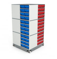 Поворотная кассетница КП-03 синий + красный