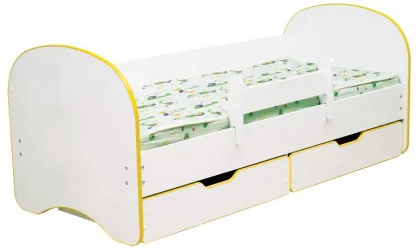 Кровать детская Радуга с 2-мя ящиками 800*1900 Желтый