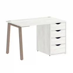 Стол письменный HOME OFFICE VR.SP-3-118.4.A Снежная Платина/Мокко металл