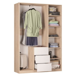 Шкаф распашный Р-198х135х60-3-ПО(Белый) / R-198х135х60-3-PO(Белый)