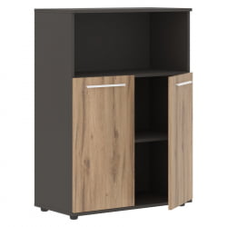 Шкаф с глухими малыми дверьми EDIS EMCS 85.3 Дуб Денвер светлый Белый Мокко