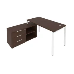 Рабочая станция на П-образном м/к с опорной тумбой левая Metal System Б.РС-СТС-2.3 Л Венге/Белый