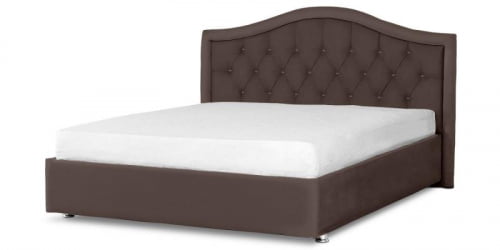 Мягкая интерьерная кровать "Калининград" с подъемным механизмом Материал фасада: Экокожа; Спальное место: 1600х2000 мм; Цвет фасада: Коричневый; Цвет корпуса: Коричневый 