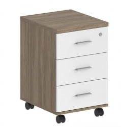 Тумба мобильная с тремя ящиками Sigma SG.611.OD.WH.M Дуб темный Белый