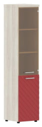 Шкаф колонка комбинированная с топом (правый) Torr LUX TLHC 42.2 R Сосна Эдмонд Красный